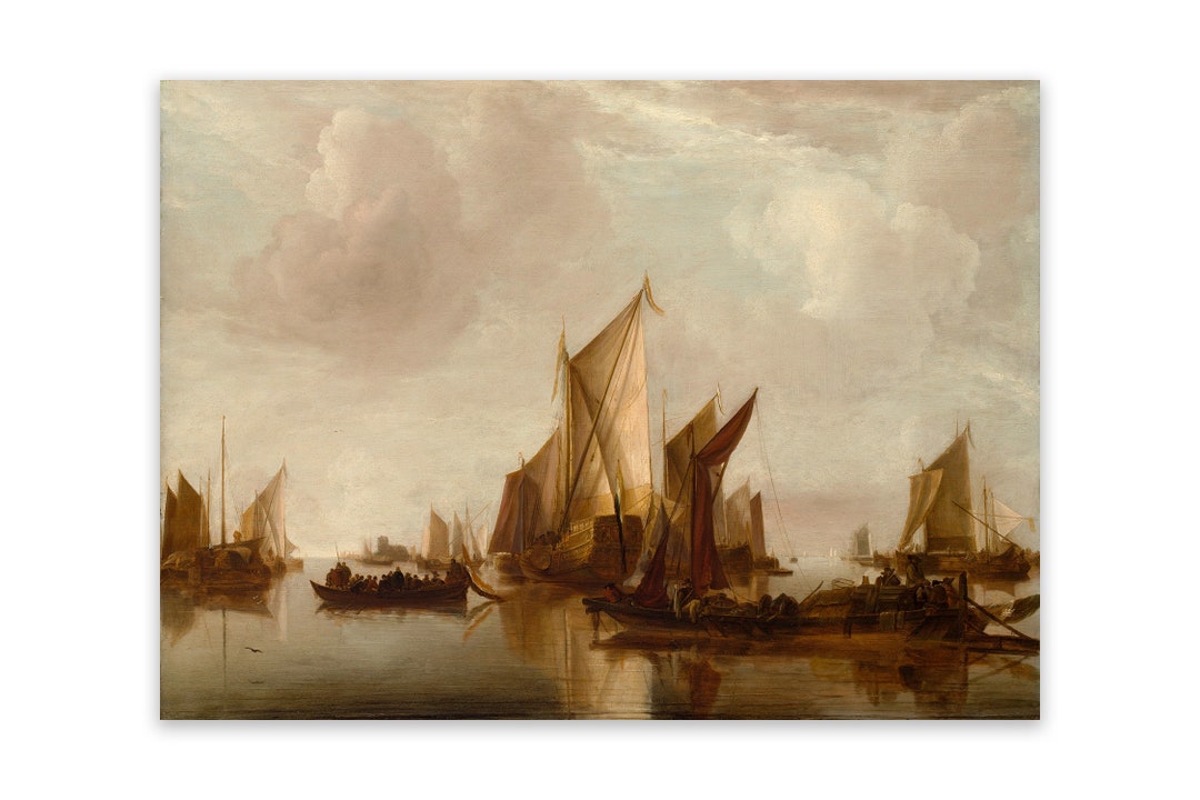 Dutch Seascape Print: Vintage Sailing Ships Nautical Wall Art, CP27 - Etsy