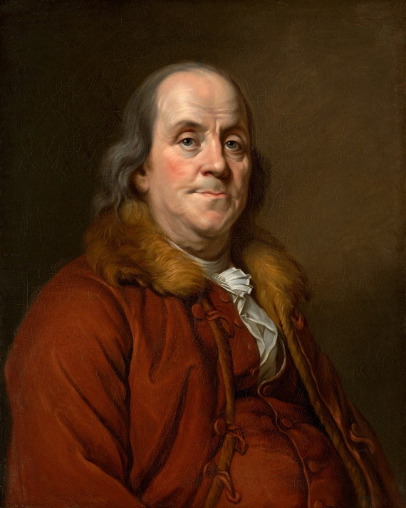 Benjamin Franklin Portrait, Premium Reproduction Print 