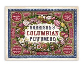 Victorian Perfume Advertisement Print: Vintage Bathroom Decor