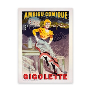 French Comedy Theater Advertising Poster, 19th Century Belle Époque Home Decor, Vintage Style Art Nouveau Print