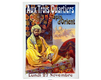 French Oriental Rugs Advertising Poster: Vintage Style Belle Époque Print