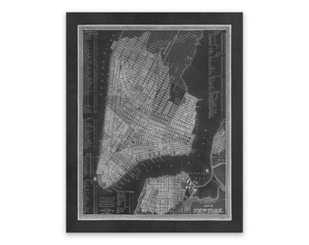 Old New York City Map, Vintage Style NYC Print Circa 1800s