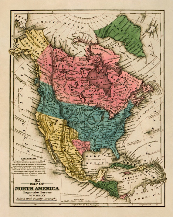 アンティーク 1800年代中央アメリカの地図 アンティーク 1800