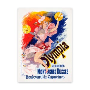 French Musical Theater Advertising Poster By Jules Cheret, 19th Century Belle Époque Artwork, Vintage Style Art Nouveau Print
