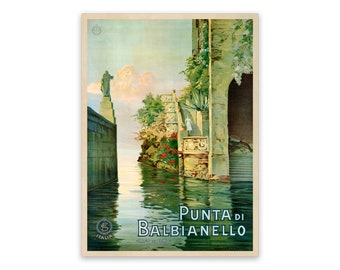 Lake Como Italy Travel Poster, Premium Vintage Style Reproduction Print