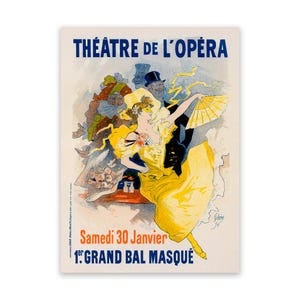 French Opera Theater Advertisement Poster By Jules Cheret, 19th Century Belle Époque Home Decor, Vintage Style Art Nouveau Print