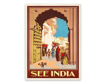 See India Travel Poster, Premium Vintage Style Reproduction Print