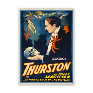 Thurston Magician Poster, Mystical and Magic Spirit Occult Art, Premium Vintage Style Reproduction Print