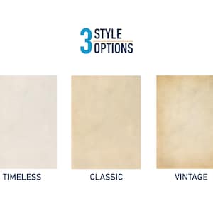 Puede incluir: Tres opciones de textura de papel para un producto: Atemporal, Cl&aacute;sico y Vintage. La opci&oacute;n Atemporal es un papel blanco con una textura sutil. La opci&oacute;n Cl&aacute;sico es un papel beige claro con una textura sutil. La opci&oacute;n Vintage es un papel marr&oacute;n claro con una textura m&aacute;s pronunciada.