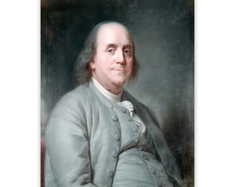 Benjamin Franklin Portrait: Vintage American History Art Print