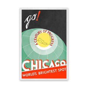 Chicago Illinois World&#39;s Fair Travel Poster, Vintage Style 1900s Rustic Reproduction Print, Retro Wall Art Decor