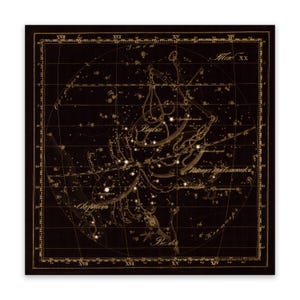 Art du signe du zodiaque Scorpion et balance, ancienne carte d'astronomie russe, illustration de la constellation des étoiles, impression de Style vintage, plusieurs options de taille