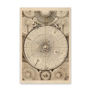 Carte céleste de l'univers, vieille affiche d'astronomie, art scientifique de diagramme de carte d'étoile, vers les années 1700, impression de Style vintage
