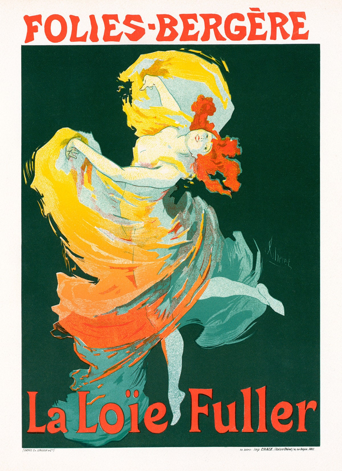 French Cabaret Advertising Poster By Jules Cheret, 19th