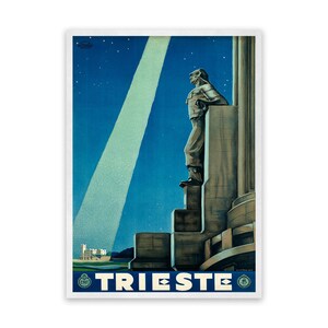 Trieste Italy Travel Poster, Vintage Style 1900s Rustic Reproduction Print, Retro Wall Art Decor