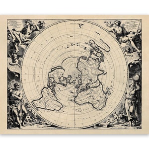Ancienne carte du monde, planisphère, carte du globe terrestre plat, impression Style vintage vers 1700