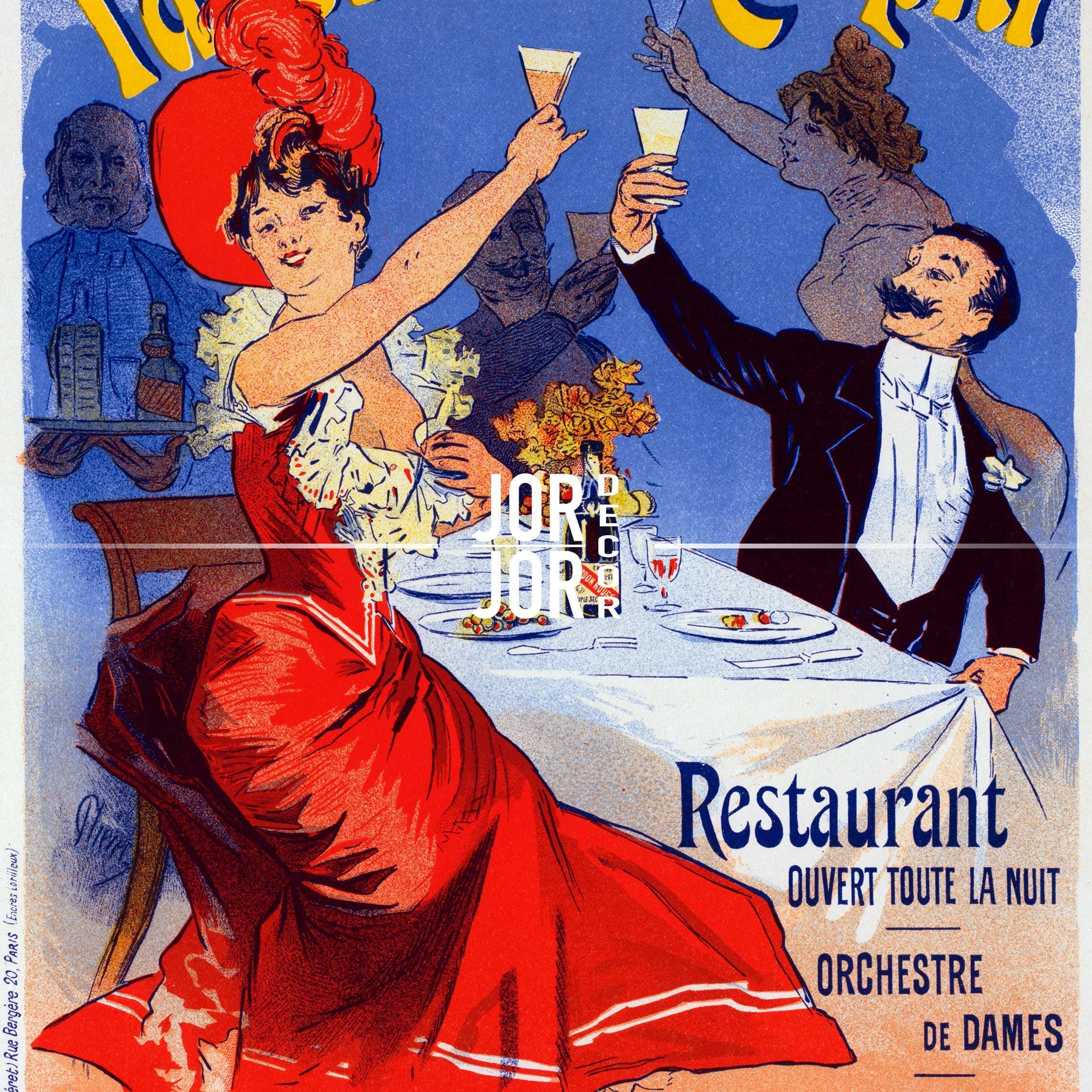 French Restaurant Poster – Jules Chéret Vintage Style Parisian Art