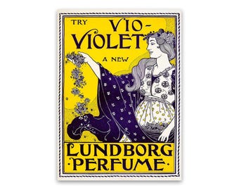Violet Perfume Advertisement Poster: Victorian Art Reproduction Print