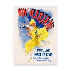 French Wine Advertising Poster By Jules Cheret, 19th Century Belle Époque Wall Art, Vintage Style Art Nouveau Print