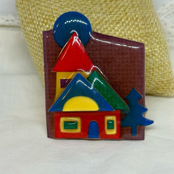 Vintage House Pins by Lucinda Handcrafted House B… - image 1