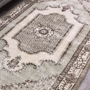 4x7 TURKISH VINTAGE RUG,4x7 Oushak Rug,4x7 Area Rug,4x7 Rug,4x7 Turkish Rug,Turkey Rug,4x7 Vintage Rug,Handmade Rug,Wool Rug,Rug 4x7,244742