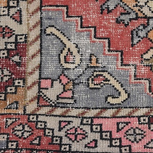 3x8 TURKISH RUNNER RUG, 3x8 Rug, 3x8 Vintage Rug, Handmade Rug, 3x8 Turkish Rug, Vintage Wool Rug, 3x8 Runner Rug, Runner 3x8, Muted Rug