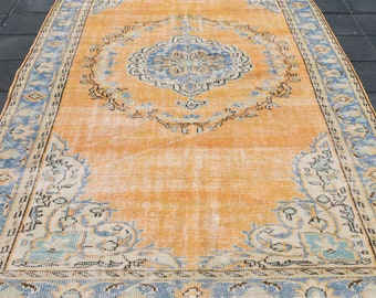 Alfombra turca vintage de 6x9, alfombra de 6x9, alfombra vintage de 6x9, alfombra turca de 6x9, alfombra suave de lana hecha a mano, alfombra vintage, alfombra de área de 6x9
