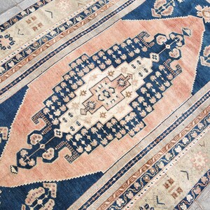 5x9 TURKISH VINTAGE RUG 5x9 Rug 5x9 Vintage Rug Oushak Handmade Wool Rug 5x9 Turkish Rug 5x9 wool area rug 5x9 muted rug 5493