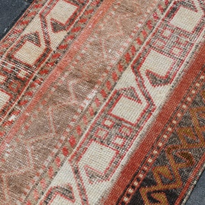 2x11 VINTAGE RUNNER,2x11 Runner Rug,2x11 Rug,Handmade Wool Rug,Turkish Runner,Vintage Runner, 2x11 Area Rug, Runner Rug, Faded Rug