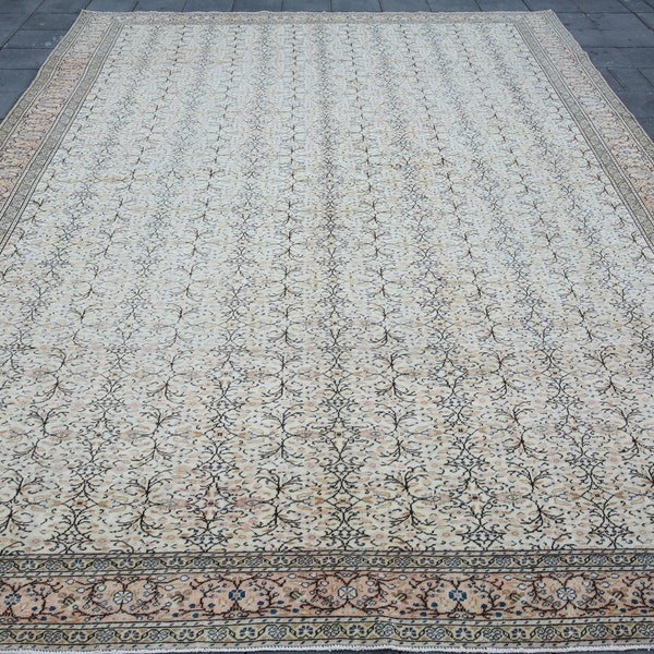 9x13 Oversize Turkish Vintage Rug 9x13 9x13 rug oversize rug oversized rug large rug,area rug,muted rug,handmade carpet,rug,6814