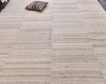Tappeto Kilim turco vintage 9x12, tappeto in lana di grandi dimensioni - Kilim nomade decorativo, tinture Vge