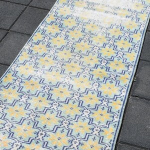 2x11 TURKISH VINTAGE RUG,2x11 Runner Rug,2x11 Rug,Vintage Runner,Handmade Rug,Turkish Runner, 2x11 Muted Rug, Wool Runner Rug, 20953