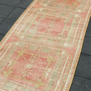 3x10 Runner Rug 3x10 Vintage Vintage Runner Rug  3x10 Rug Runner  Handmade Oushak Rug  Vintage Runner  Turkey Rug,Vintage Runner,21148