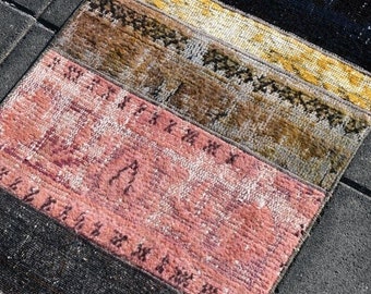 2x4 TURKISH VINTAGE RUG,2x4 Vintage Rug,2x4 Rug,Handmade Wool Rug,2x4 Turkish Rug,Vintage Wool Rug, Unique Rug, 2x4 Doormat Rug, 2 x 4