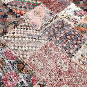 6x8 TURKISH VINTAGE RUG 6x8 Vintage Rug 6x8 Rug 6x8 Patchwork Handmade Wool Rug,Unique Rug,Wool Area Rug,Turkey Rug,Bathroom Rug,24404