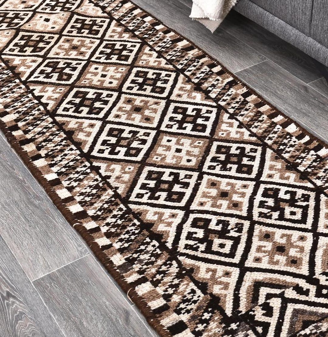 Buy Handmade Wool Turkish Runner Rug, Vintage Neutral Rug (3x12