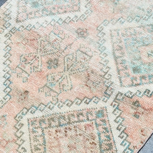 3x10 Runner Rug 3x10 Rug 3x10 Soft Turkish Runner,Handmade Herki Rug,pink Carpet,Vintage Runner,3x10 Rug,Hallway Kitchen Rug,22880