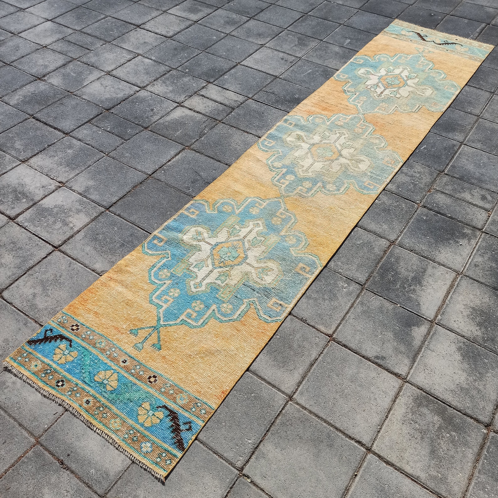 3x11 LONG RUNNER RUG Dark Green Runner Turkish Runner Rug Etsy