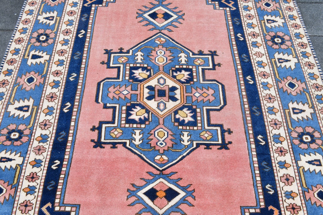 6x9 Vintage Rug,soft and Blue Turkish Rug,6x9 Rug,6x9 Turkish Vintage