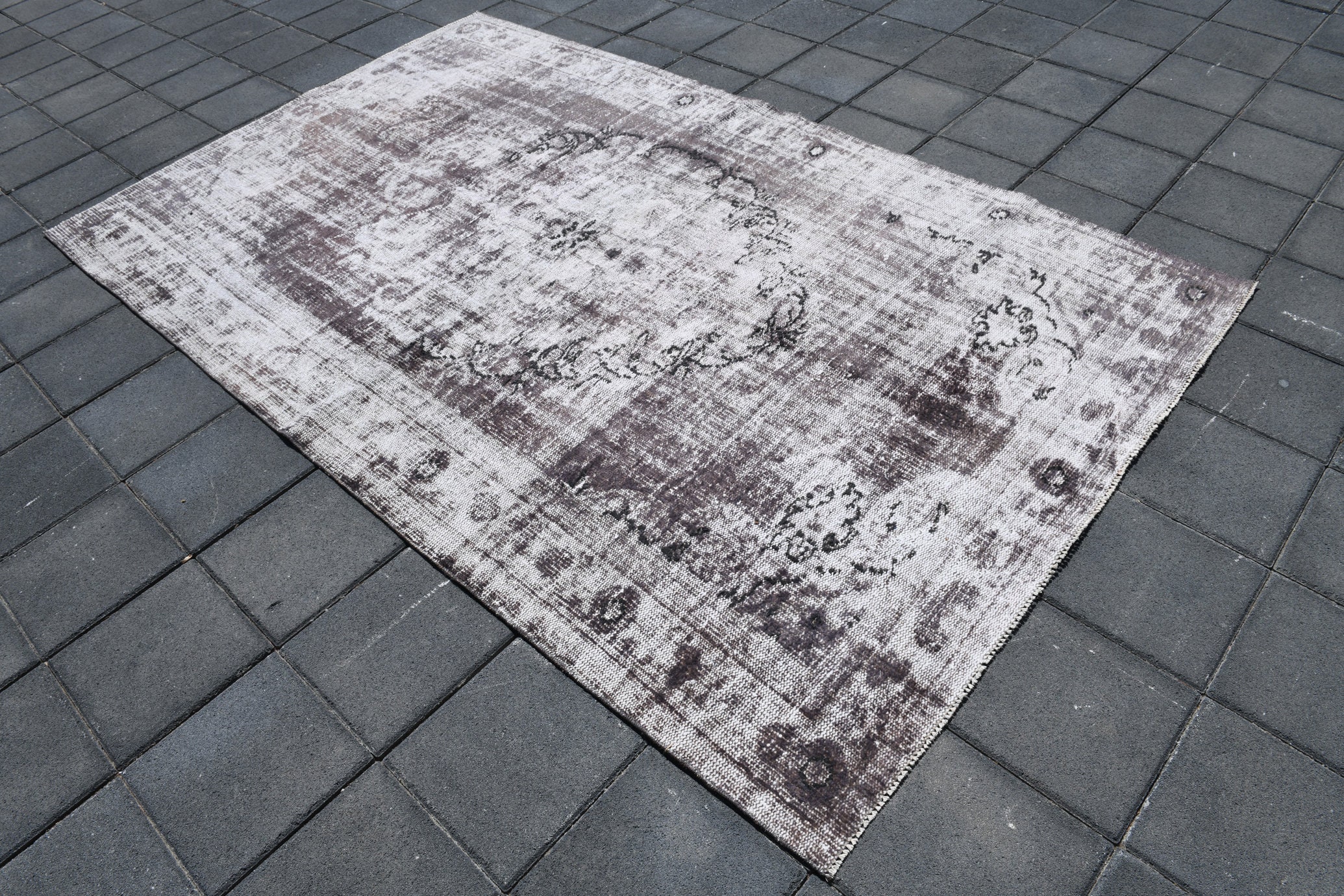 Tapis Vintage gris 6x9,