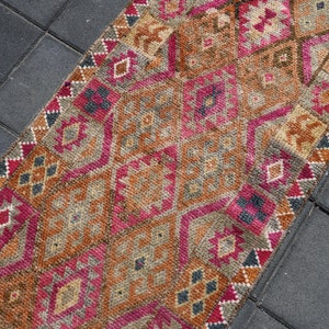 2x12 TURKISH VINTAGE RUNNER Rug 2x12 rug 2x12 Runner Rug Vintage Runner Rug Handmade Wool Rug Unique Rug,Wool Area Rug,Bohemian Runner