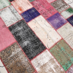 6x8 Vintage Rug,6x8 Rug,6x8 Muted Rug,6x8 Turkish Rug,Patchwork Rug,6x8 Area Rug,Handwoven Rug,Antique Rug,Vintage Rug,Rainbow Rug,415