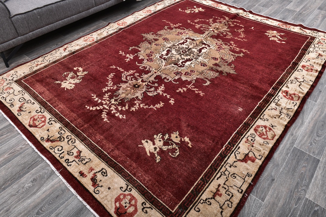 7x9 VINTAGE TURKISH Rug,7x9 Vintage Rug,7x9 Rug,handmade Wool Rug,7x9 ...