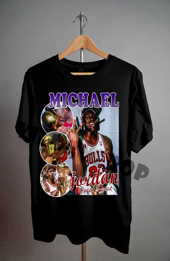 Michael Jordan Three Peat T ShirtMichael Jordan Three Peat Etsy
