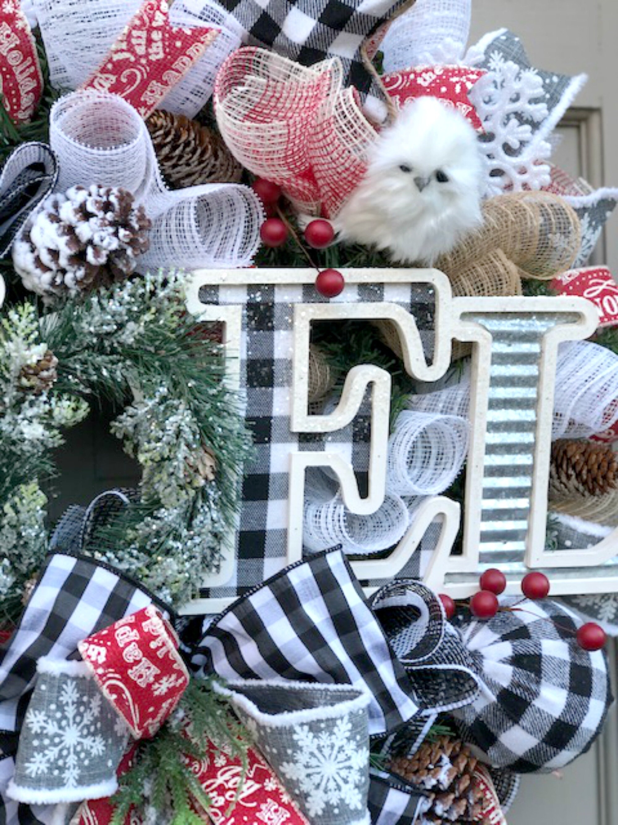 Farmhouse Christmas Wreath Rustic Christmas Wreath Christmas | Etsy