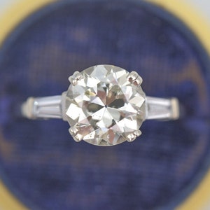 GIA 2.78 M SI2 Diamond Engagement 14k White Gold 3-Stone Ring Natalie K. Designer