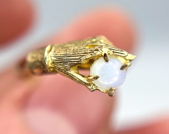 Brutalist Vintage 10k Opal Ring