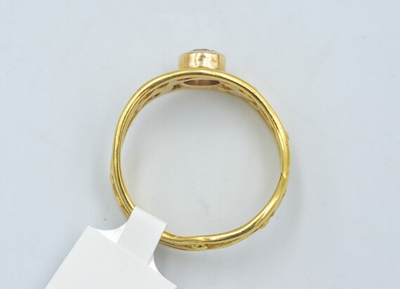 18k Diamond Solitaire Bezel Set Ring - image 6