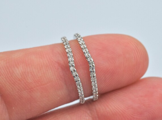 RUDRAFASHION 14k White Gold Plated 1/4ct Round Lab Created Diamond Ring Double-Row Enhancer Wedding Ring Wrap Guard RUDRAFASHION 14k White Gold Plated 1/4ct Round Lab Created Diamond Ring Double-Row Enhancer Wedding Ring Wrap Guard