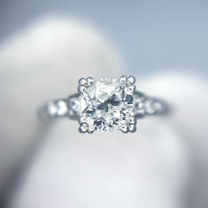 Art Deco Platinum Old European Diamond Ring